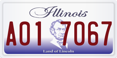 IL license plate A017067