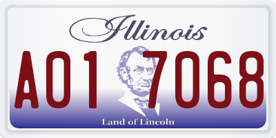 IL license plate A017068