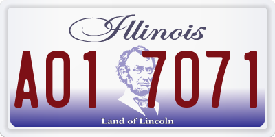 IL license plate A017071