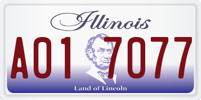 IL license plate A017077