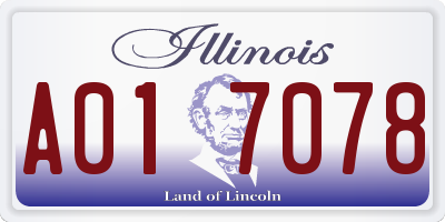 IL license plate A017078