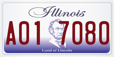 IL license plate A017080