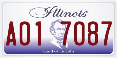 IL license plate A017087