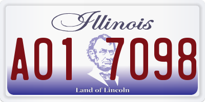 IL license plate A017098