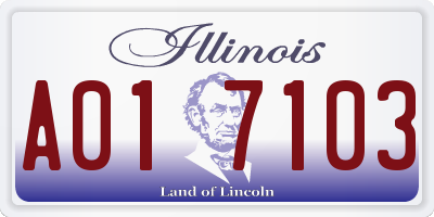 IL license plate A017103