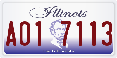 IL license plate A017113
