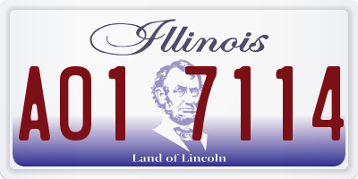 IL license plate A017114