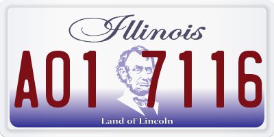 IL license plate A017116