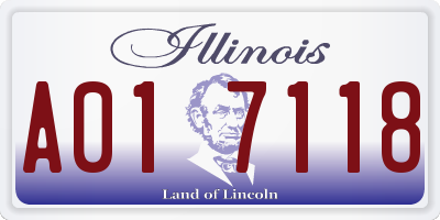 IL license plate A017118