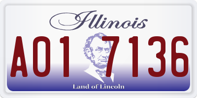 IL license plate A017136