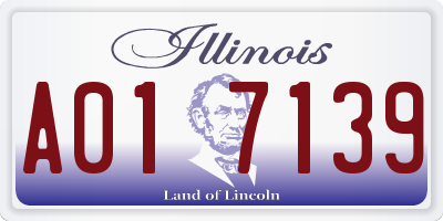 IL license plate A017139