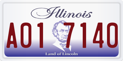 IL license plate A017140