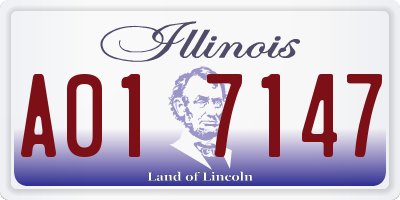IL license plate A017147