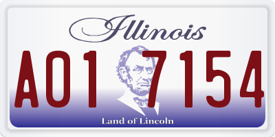 IL license plate A017154