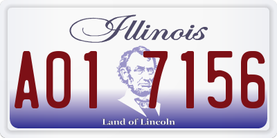 IL license plate A017156