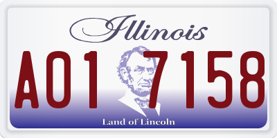 IL license plate A017158
