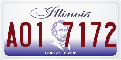 IL license plate A017172