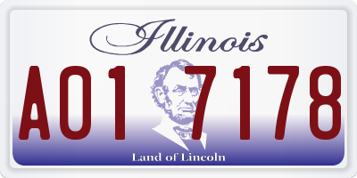 IL license plate A017178