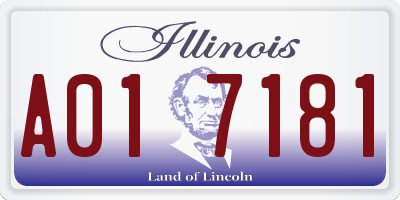 IL license plate A017181