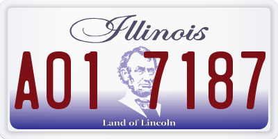 IL license plate A017187