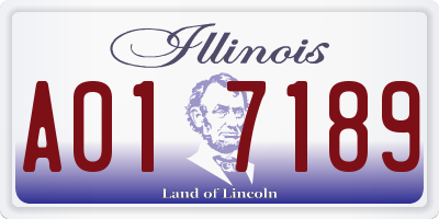 IL license plate A017189