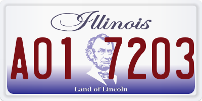 IL license plate A017203