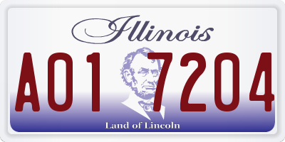 IL license plate A017204