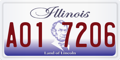 IL license plate A017206