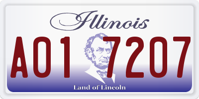 IL license plate A017207