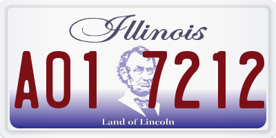 IL license plate A017212