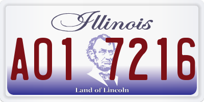 IL license plate A017216