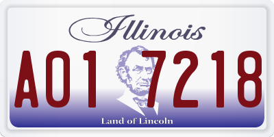 IL license plate A017218