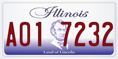 IL license plate A017232