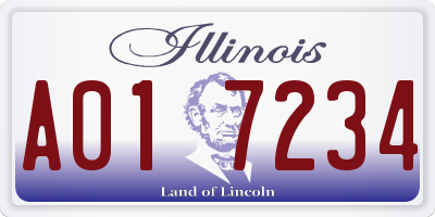 IL license plate A017234