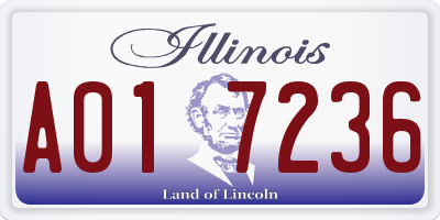 IL license plate A017236