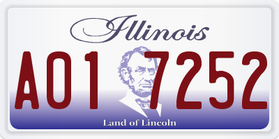 IL license plate A017252