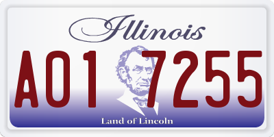 IL license plate A017255