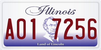 IL license plate A017256