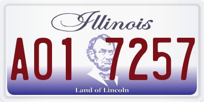 IL license plate A017257