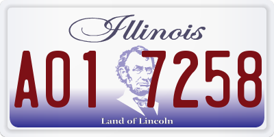 IL license plate A017258