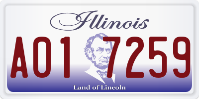 IL license plate A017259