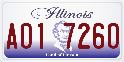 IL license plate A017260