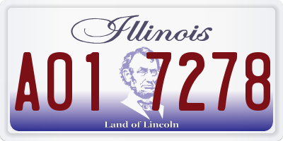 IL license plate A017278