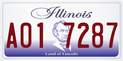 IL license plate A017287