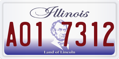 IL license plate A017312