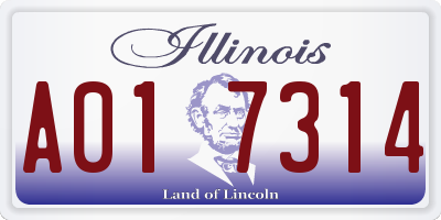 IL license plate A017314