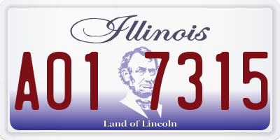 IL license plate A017315