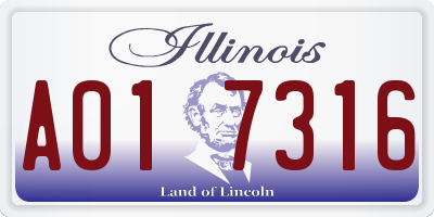 IL license plate A017316
