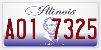 IL license plate A017325