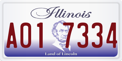 IL license plate A017334